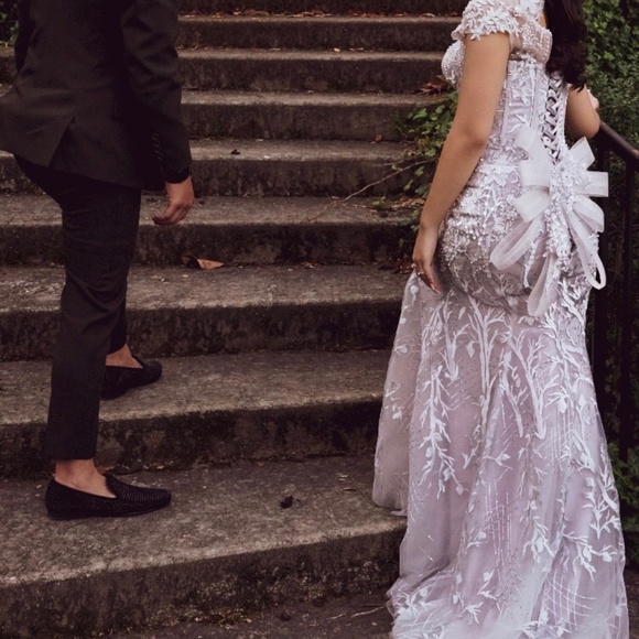 Custom Made Jeweled Diamond Flower Dress - Picture 4 of 5